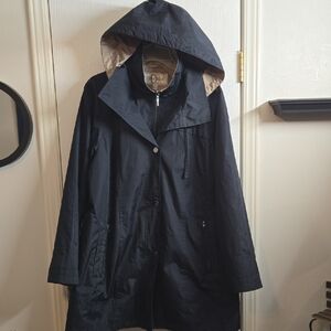 Donatella Black Hooded Coat